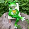 Miniature Frog Figurine Relaxing Frog Statue Planter Decoration Frog On