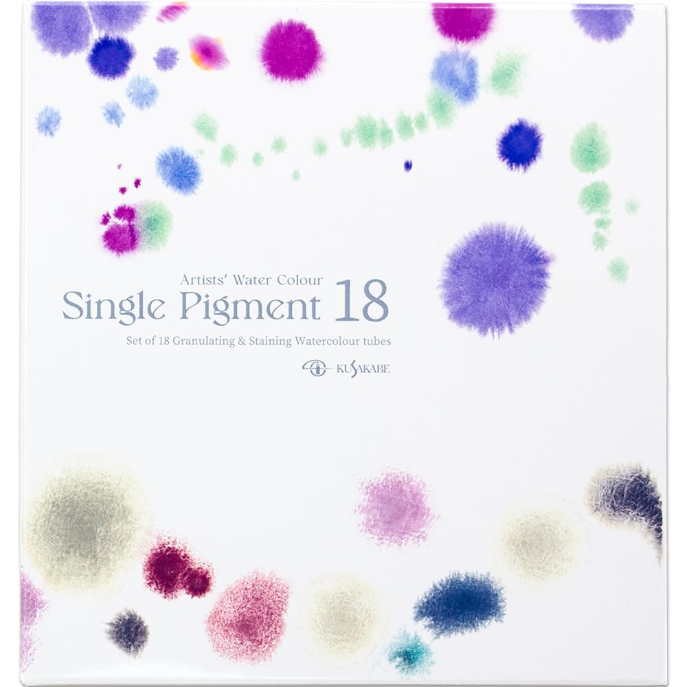 Kusakabe Монопигментная акварель Грануляция 314055 Краски, и Морение, Набор из 18 цветов,