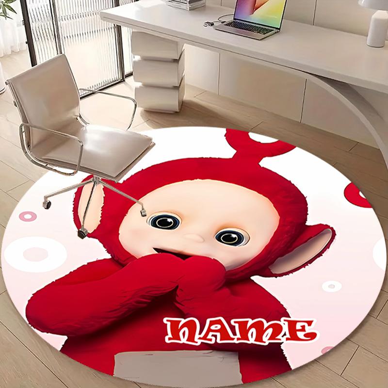 Personalized T-Teletubbies Round Chair Office Rug - Perfect for Mat, Office Chair & More - Ideal Gift for Birthdays and Holidays