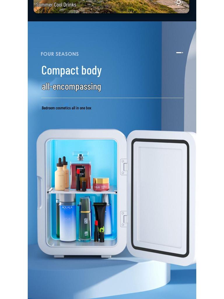 Компактный мини-холодильник двойного назначения: Портативный ретро-дизайн для дома, автомобиля и общежития с функцией охлаждения и изоляции.