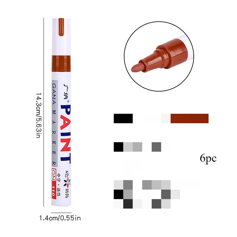 6 шт. цветные маркеры на основе перманентной краски, водонепроницаемые белые маркеры для протектора шин, резины, ткани, краски для металла, 12 цветов, маркеры для краски