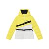 Color Block Hooded Casual Jacket Down Coat Women Jackets Light-Yellow F11W349925F-YE