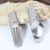 4 In 1 Outdoor Camping Tableware Folding Spoon Fork Knife Opener Stainless Steel Portable Pocket Sets for Hiking Travel Survival