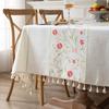 Прямоугольная скатерть из хлопка и льна, мягкая водонепроницаемая скатерть с вышитым цветочным узором для обеденного чайного стола, украшение для стола, защита от пыли