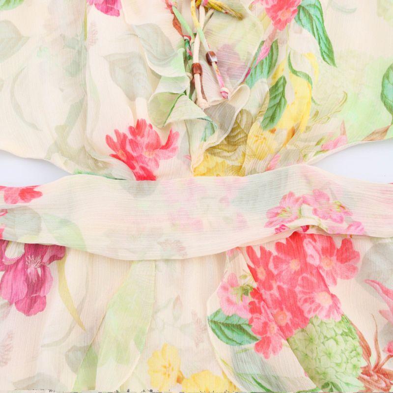 Kaslead New Women clothes Western Style Open Design Flowers Print Dress 3468317 069