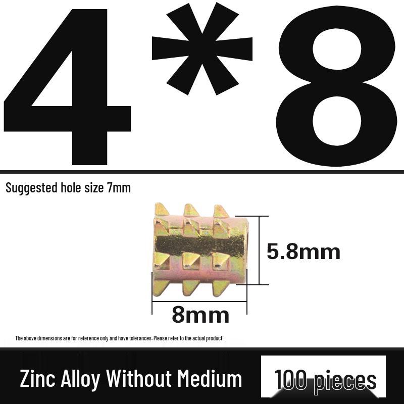 Alloy Threaded Spike Nut Connector for Solid Wood