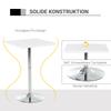 Square Height Adjustable Bar Table Counter Pub Desk with Metal Base for Home Bar, Dining Room, Kitchen, White