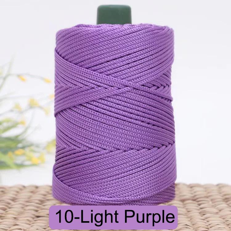 3 мм Цветной Крученый Плетеный Шнур, Полая Нить, Полиэстеровый Шнур Макраме, Черная Пряжа для Вязания Крючком, Пряжа для Вязальщицы