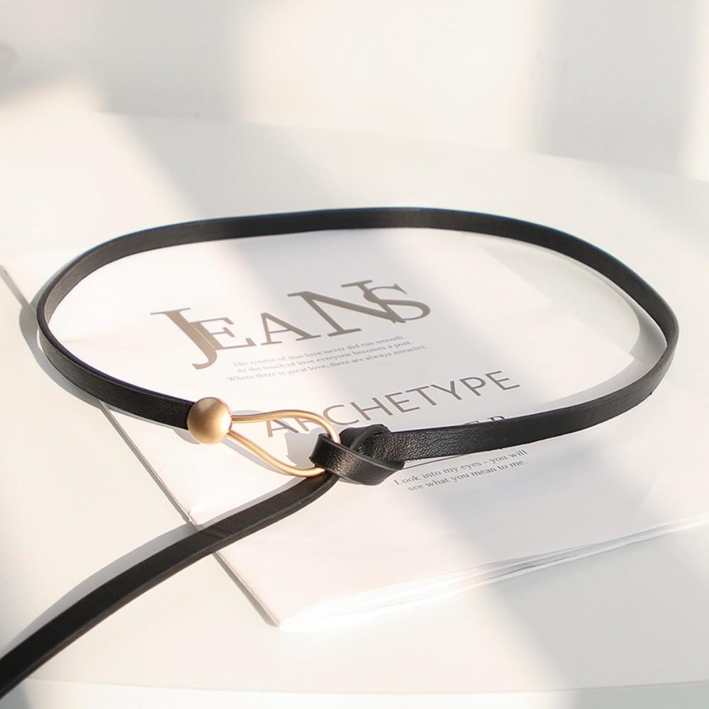 Solid Color Knotted Belt PU Leather Dress Belt New Waist Chain for Jeans