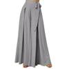 Women Skirt Pants Wide Leg Lace-up Bow High Waist Loose Solid Color A-Big Hem Deep Crotch Full Length Casual Dance Performance Culottes Long Trousers