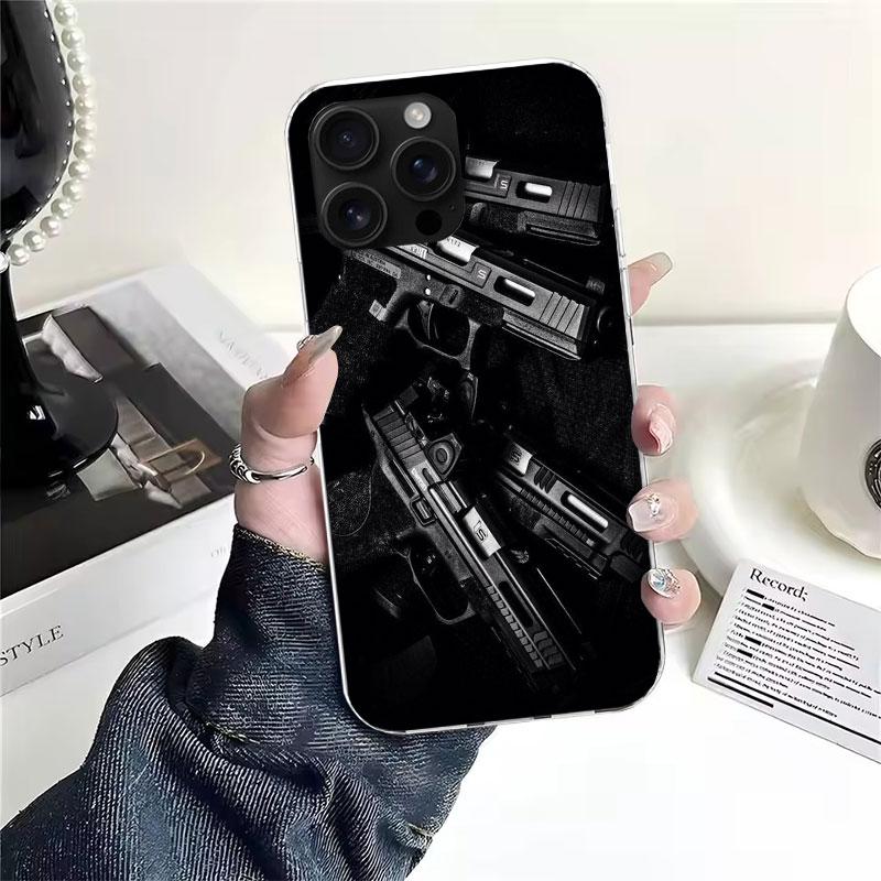 Пули для пистолета АК-47 Пистолет Мягкий чехол для телефона Для IPhone 11 17 Air 16E 16 Pro Max 15 + 14 Plus 13 Mini 12 Apple 7 SE 8 Fundas Coque 1