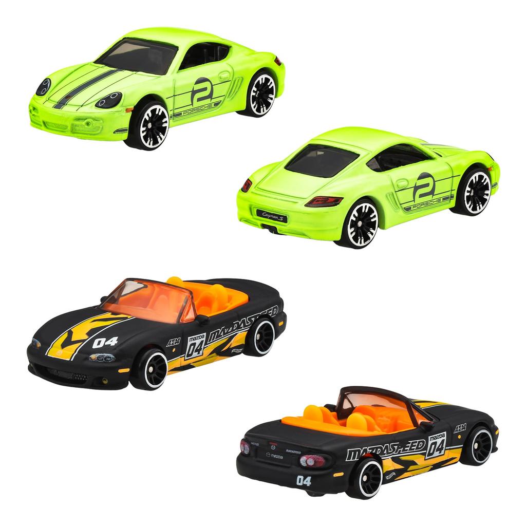 Hot Wheels Neon Speeders Assorted Vehicle Miniature Box of Ages Toys, Cars, 10, 3+, Multi-color, HLH72-986G