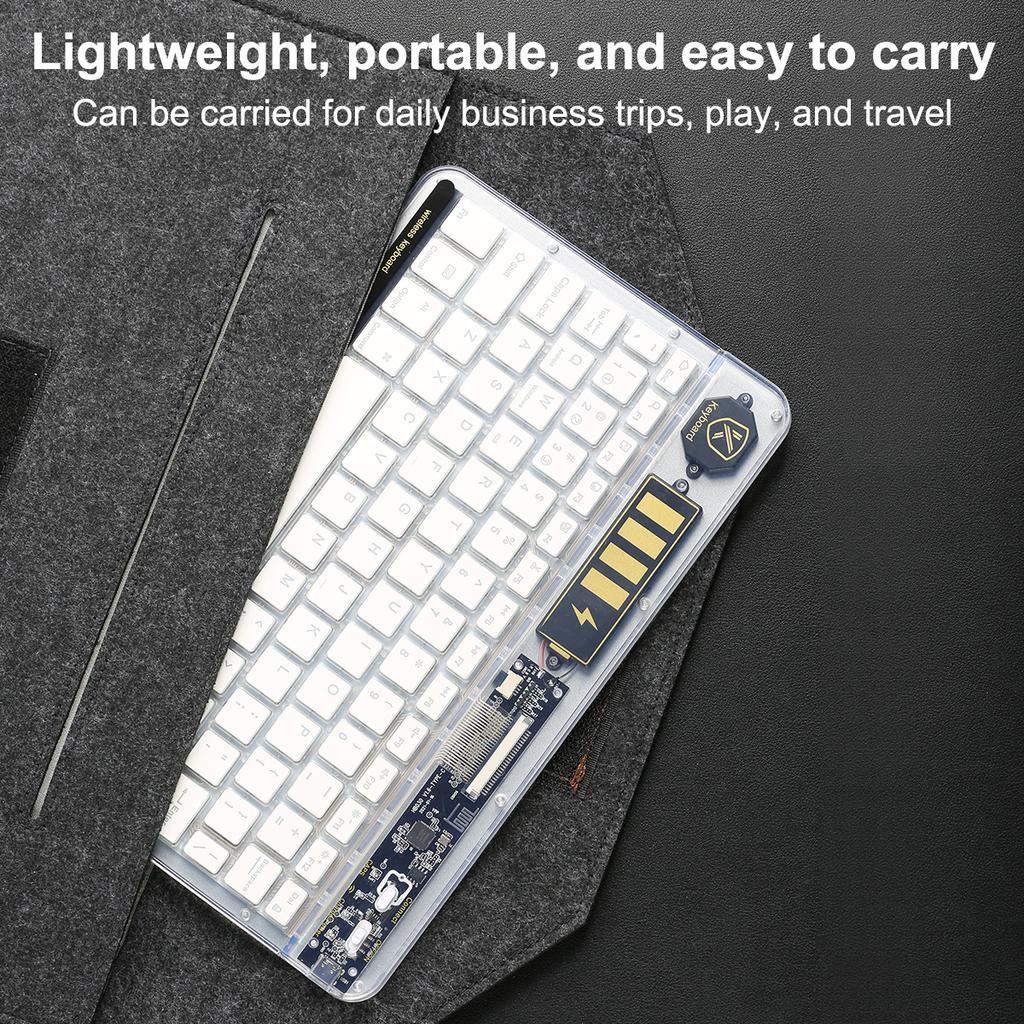 Ultra-Slim Rechargeable Bluetooth Keyboard Multi-Device Stable Connection for iPad iPhone Mac Android Windows-Wireless Keyboard