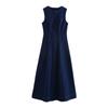Fashionable French Style Sleeveless Round Neck Denim Dress Elegant Atmosphere Women's 2025 Spring Summer New Arrival Dress