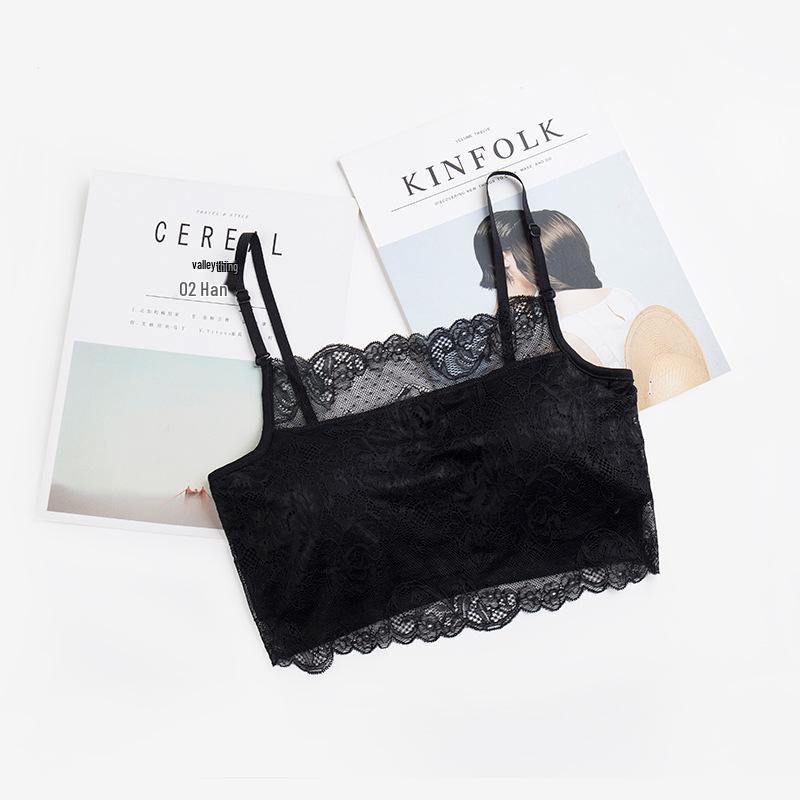 Шелковый бюстгальтер-камисоль без бретелей с кружевной отделкой и мягкой чашкой