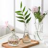 Glass Vase Set of Mini Single Transparent Flower Glass Glass Bottle Set of Flower Artificial Flower Interior Decorative Scandinavian Retro Style 3,