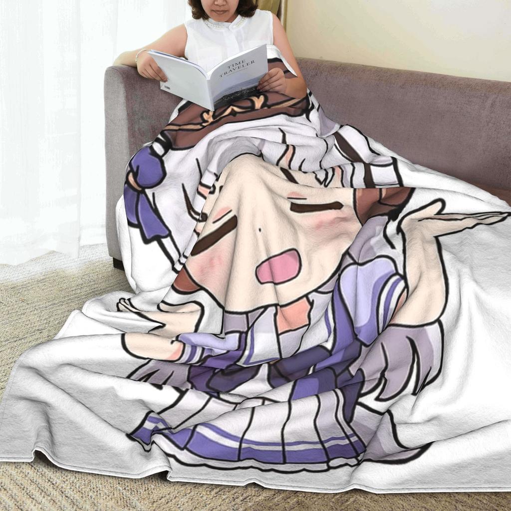 Мем Золотой Корабль Чиби Из Uma Musume Pretty Derby Плед Покрывало для Дивана 50x60 Дюймов Пледы и Покрывала Разных Размеров