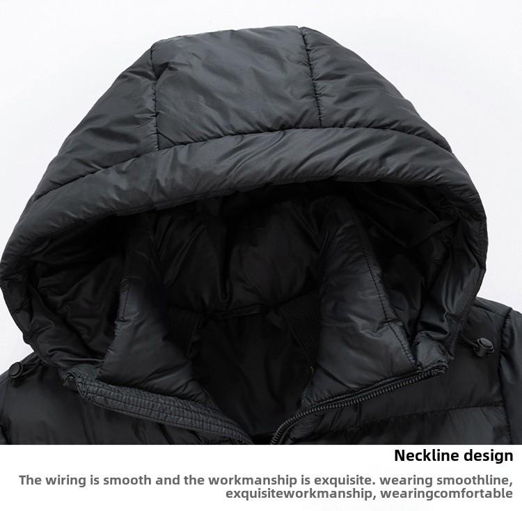 Мужская универсальная зимняя куртка из хлопка с капюшоном, черная с золотом — плотная, теплая, в студенческом стиле