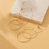 Stylish Geometric Circle Pendant Earrings For Women Trendy Brass Double Hoops