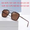 0 -0.5 -0.75 -1.0 To -6.0 Gray/Tea Lens Prescription Sunglasses Men Polarized Myopia Male Goggle Square Punk Glasses