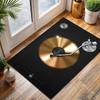 Golden vinyl record turntable tonearm Print Carpet for Living Room Bedroom Sofa Home Decor Rus Non-slip Floor Mat Luxury Gift