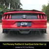 15-17 Ford Mustang Carbon Fiber Rear Lip Kit: US Version Quad Outlet Spoiler