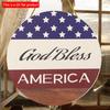 2D Flat 20*20cm1pc God Bless America 4th of July USA Flag Pattern Welcome Door Decoration Independence Day Patriotics Theme Door&Party&Farmhouses Sign
