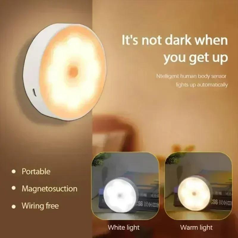 USB Rechargeable Stitch Wireless Led Stairs Room Decoration for Kitchen Cabinets Lamp Night Light PIR Motion Sensor Lights.