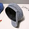 Ladies Summer Cotton Linen Women Octagonal Cap Navy Hats Flat Cap Berets