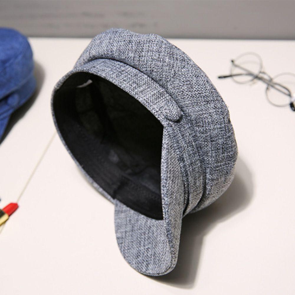 Ladies Summer Cotton Linen Women Octagonal Cap Navy Hats Flat Cap Berets