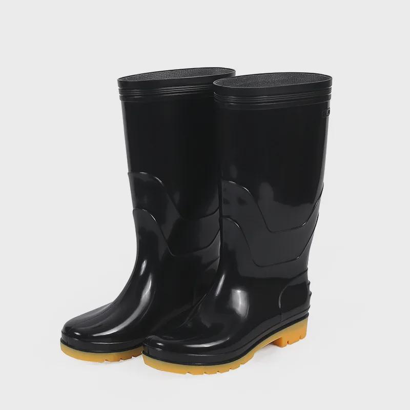 Бесплатная доставка: Мужские высокие резиновые сапоги, теплая сетка, нескользящие, износостойкие, строительные, с длинным берцем, резиновые водолазные сапоги.