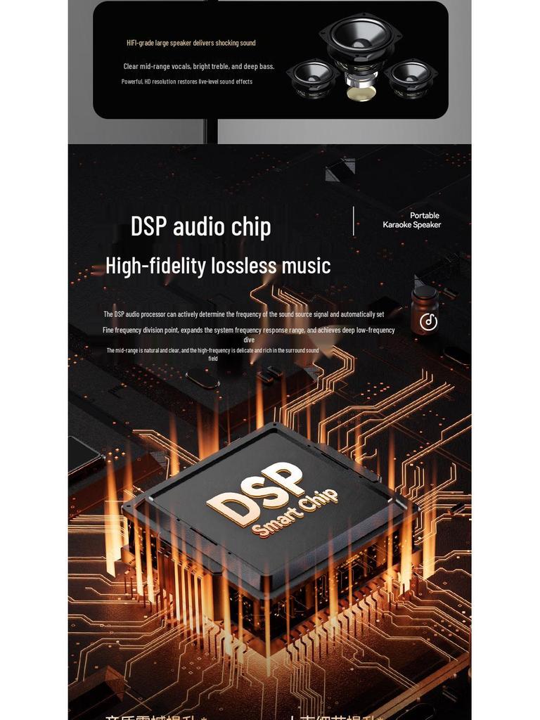 Bluetooth-универсальная караоке-машина с возможностью прямой трансляции, OTG, удалением вокала и обратной зарядкой