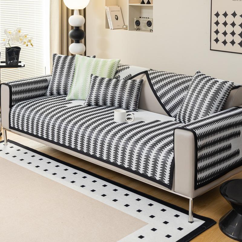 Summer Ice Silk Sofa Cushion Cool But Not Ice Sofa Seat Cushion Non-Slip Light Luxury High Sense New Sofa Cover
