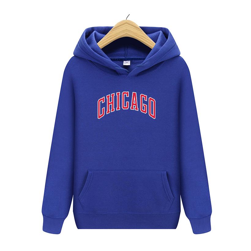 Chicago Men Hoodie Fashion Oversize Hoodies Women Pocket Long Sleeve Hoodies Clothing Chicago Sweatshirt Women Sweatshirts