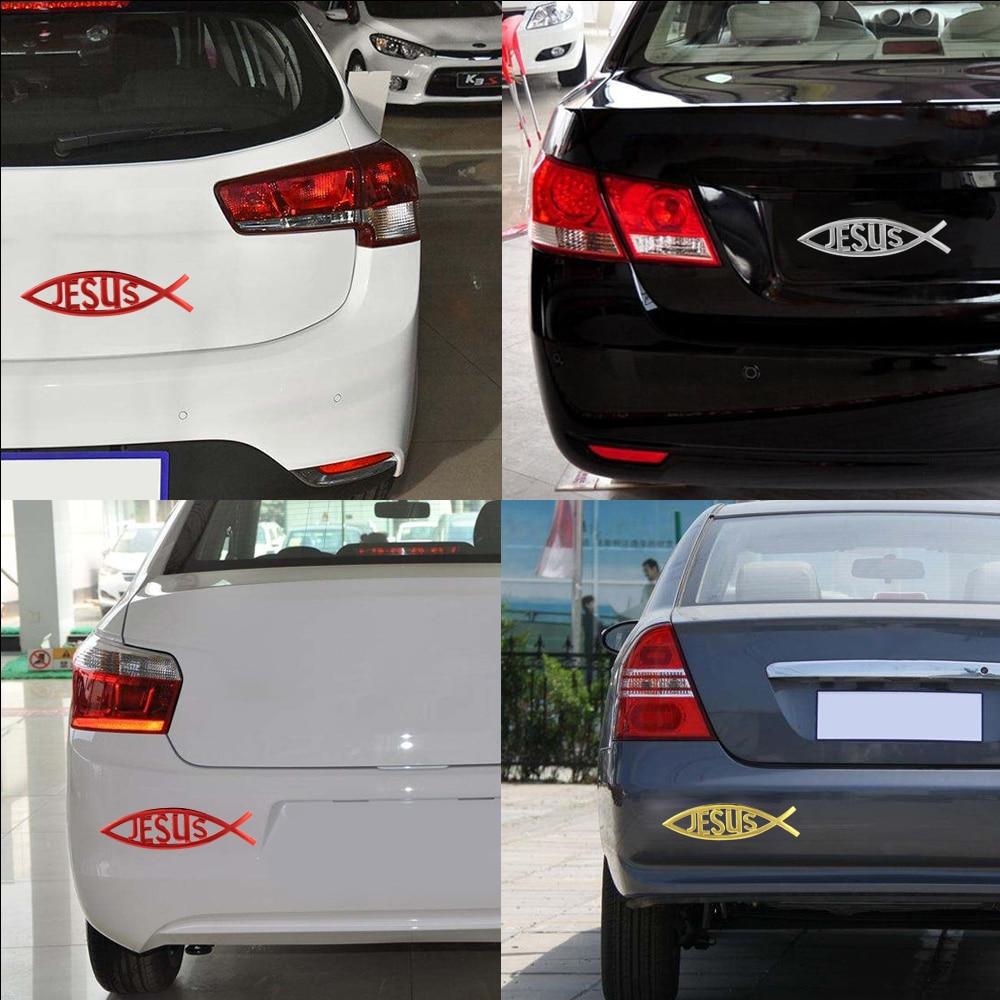 Car Styling Jesus Fish Symbol Logo Car Emblem Badge Sticker Decal Universal 3D Christian Car & Truck Decorative Sticker