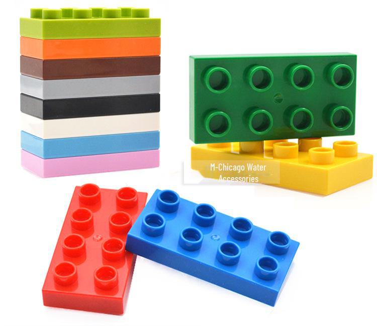 «Большие блоки для самостоятельной сборки, 8 отверстий, половинной высоты 2x4, совместимы с Lego, для раннего образования младенцев и детей ясельного возраста».