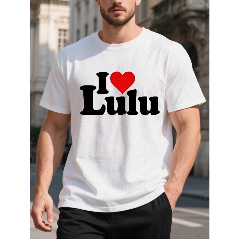 Мне нравится летняя мужская футболка с коротким рукавом Lulu, Топ, Прохладный, Повседневный и Модный