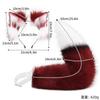 Faux Fur Fox Ear Headband With Tail Set Cosplay Costume Accessory Anime Kawaii Style