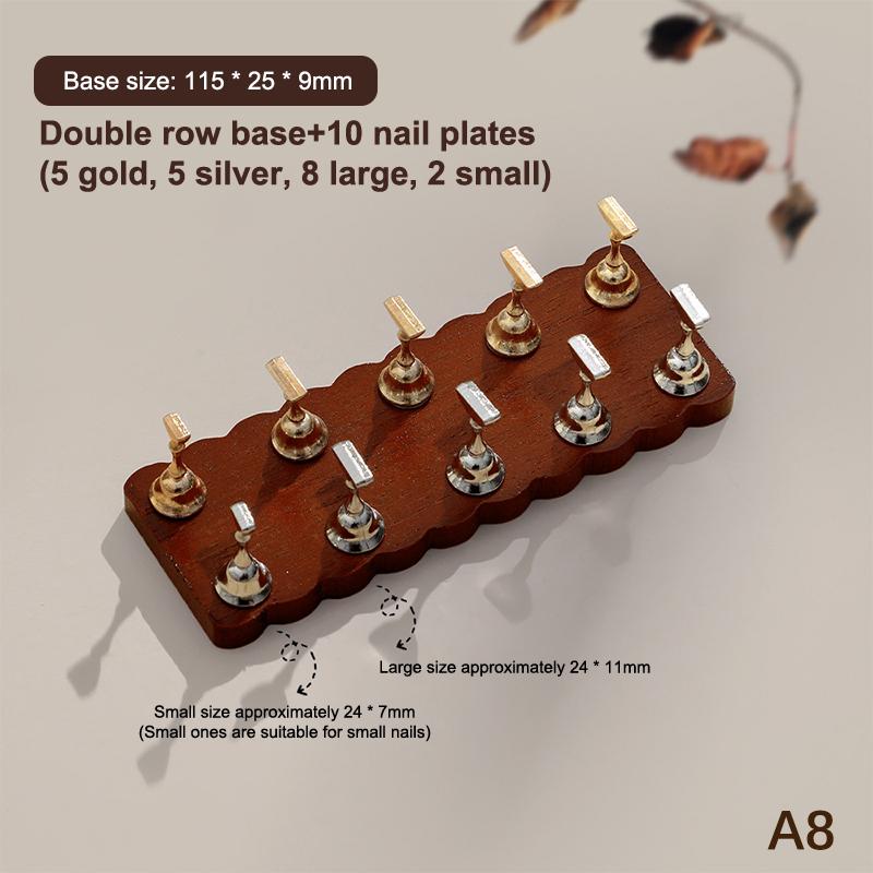 Подставка для демонстрации ногтей, прочный магнитный держатель для ногтей, подставка для практики с типсами для наращивания, держатель с основанием из орехового дерева для арт-салона, инструмент для практики DIY