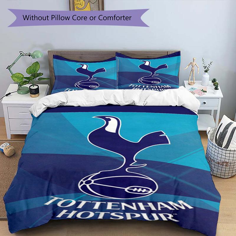Tottenham Hotspur F.C Design Printed Pattern Duvet Cover Set – includes 1 duvet cover and 2 matching pillowcases Bedroom decor Christmas gifts