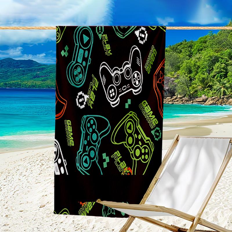 Ultra-Soft Beach Towel with Game Controller Theme,Ideal for Pool - Camping, Diving - Perfect Travel Essential, Vibrant Beach Towel.