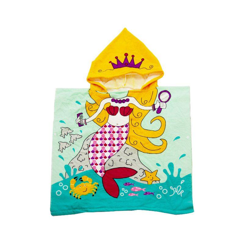Hooded Robes Kids Bath Towel Super Absorbent Beach Shawl Boy Girl Swim Cartoon