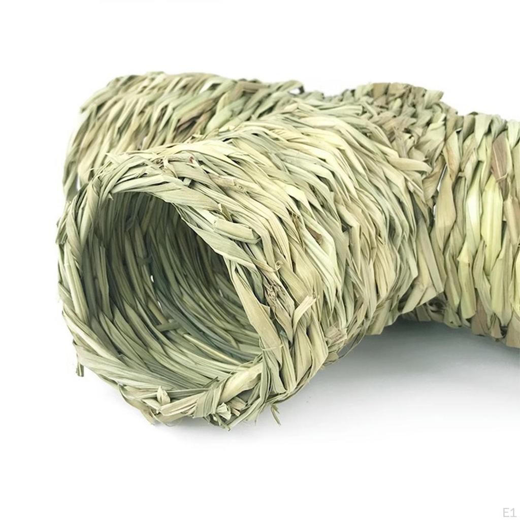 Игрушка-туннель, соломенное укрытие ручной работы, гнездо для кроликов, интерактивное для крыс, шиншилл