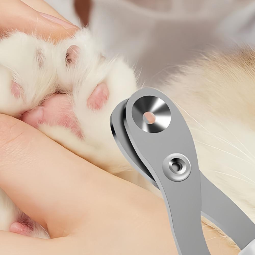 Cat Dedicated Stainless Steel Nail Clipper with Round Hole Pet Nail Clippers Toe Claw Trimmer for Small Dog Grooming Supplies
