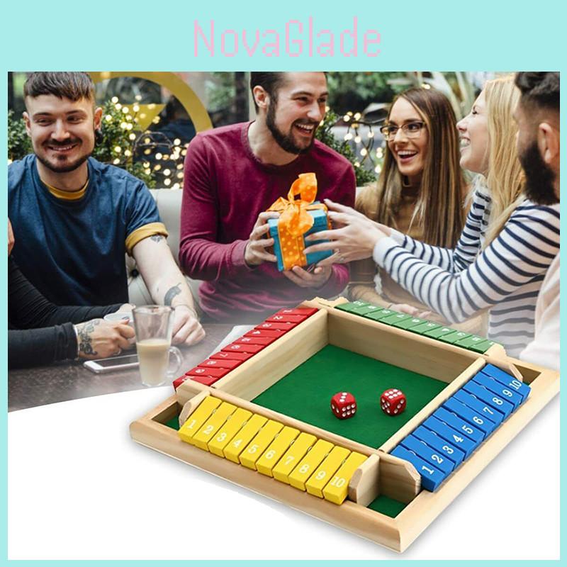 Portable And Versatile Family Game 4-sided Shut The Box Board Game
