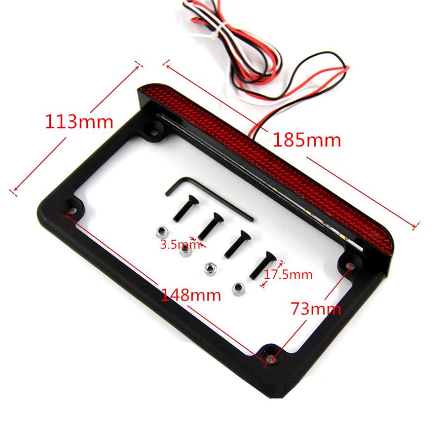 Universal 12V LED Motorcycle License Plate Light Stop Light for USA Number Frame