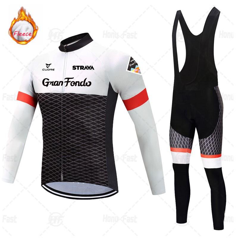 Mens Winter Cycling Jersey Long Sleeve Thermal Fleece Bike Top Road MTB Ride