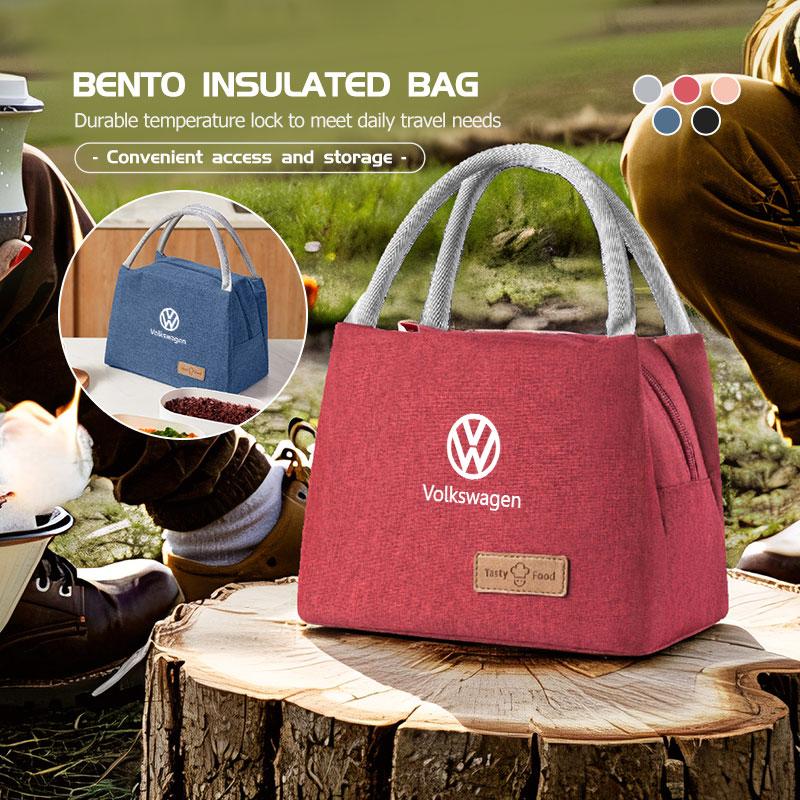For Volkswagen VW Lunch Box Insulation Bag Picnic Case Food Organizer Bento Scirocco Jetta Beetle Golf 4 5 6 Passat Polo B5