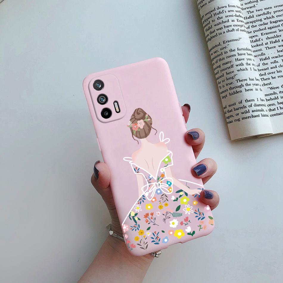 Чехол для Realme GT 5G RMX2202 Силиконовый Мягкий Милый Мультяшный Цветок Чехол для Телефона Для Realme GT 5G Чехол Funda Для RealmeGT 5G Чехол