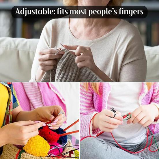 Кольца для натяжения ниток Dragon Crochet Регулируемые кольца для вязания крючком с металлическими спиральными маркерами петель Кольцо-держатель пряжи Dragon с коробкой для хранения